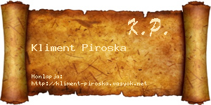 Kliment Piroska névjegykártya