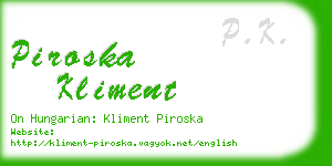piroska kliment business card